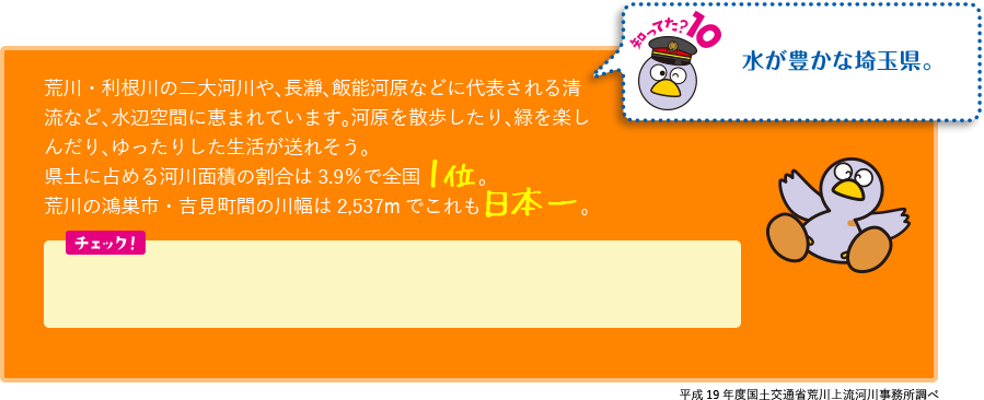 知ってた?10　水が豊かな埼玉県。