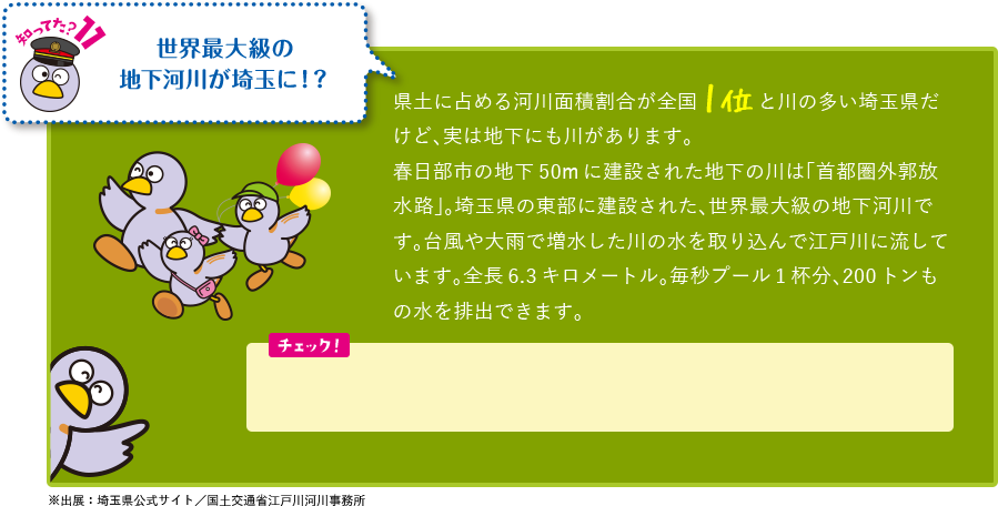 知ってた?11　埼玉の地下に、世界最大級の河川!?