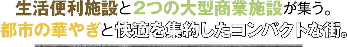 生活便利施設と2つの大型商業施設が集う。都市の華やぎと快適を集約したコンパクトな街。